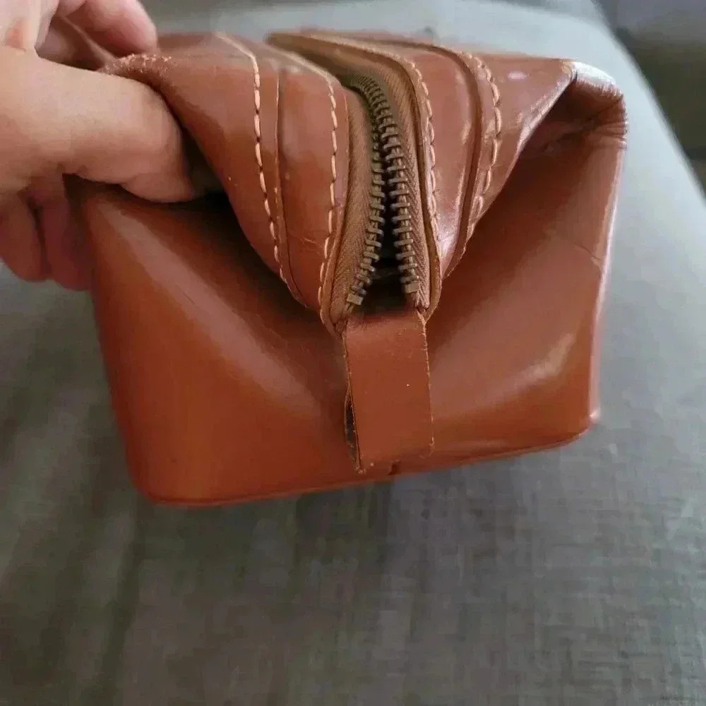 Men's top grain cowhide toiletry shave bag - Picture 5 of 7